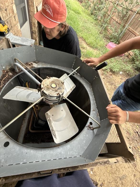 Air handler blower service on an AC unit