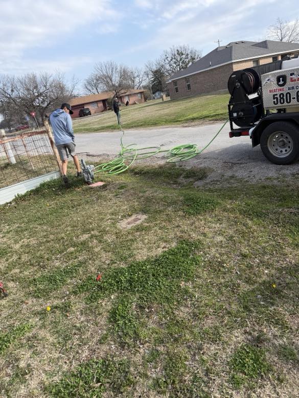 Septic line service with the Eagle truck